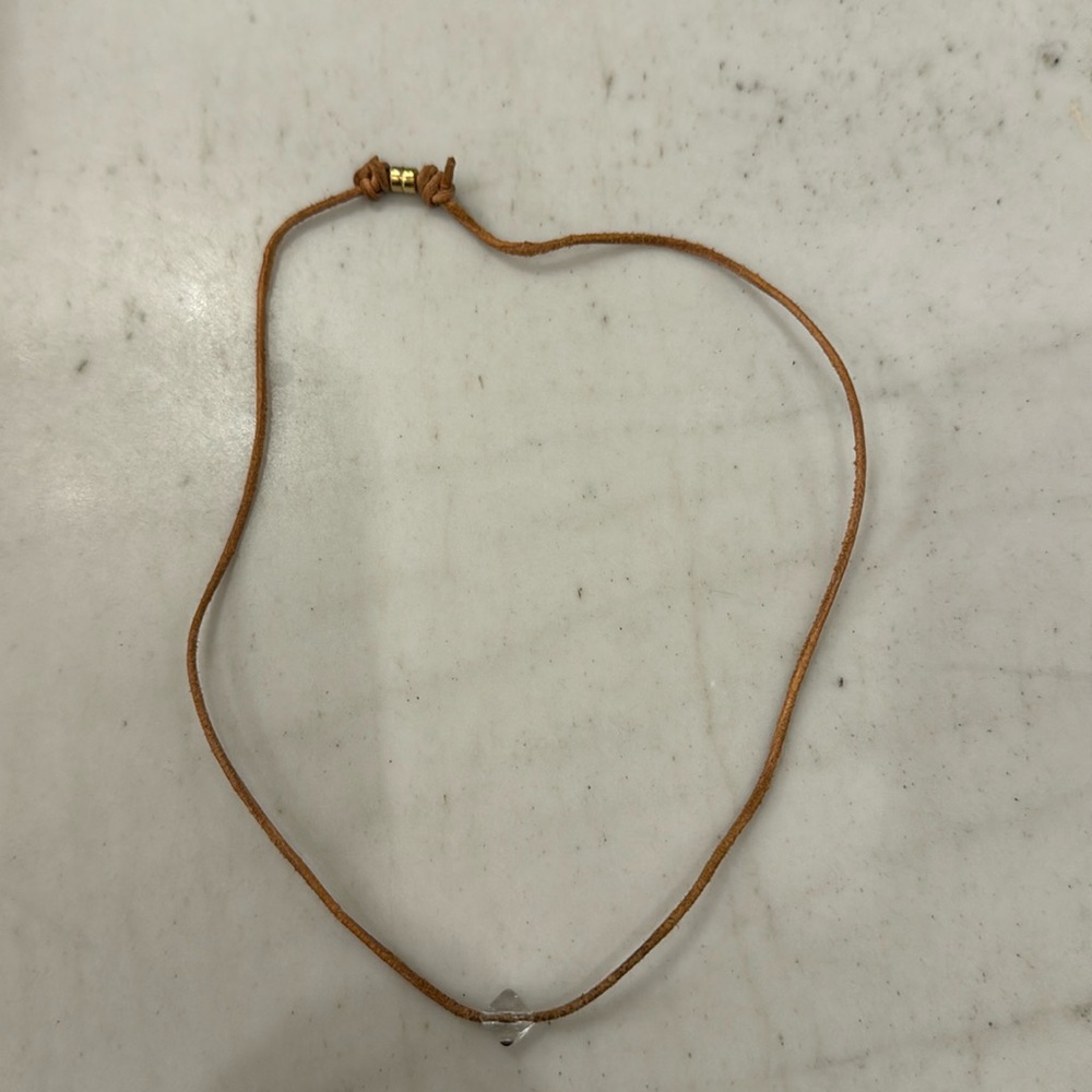 enewton Leather and Crystal Necklace